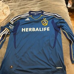 Adidas Blue and Yellow LA Galaxy Soccer Jersey